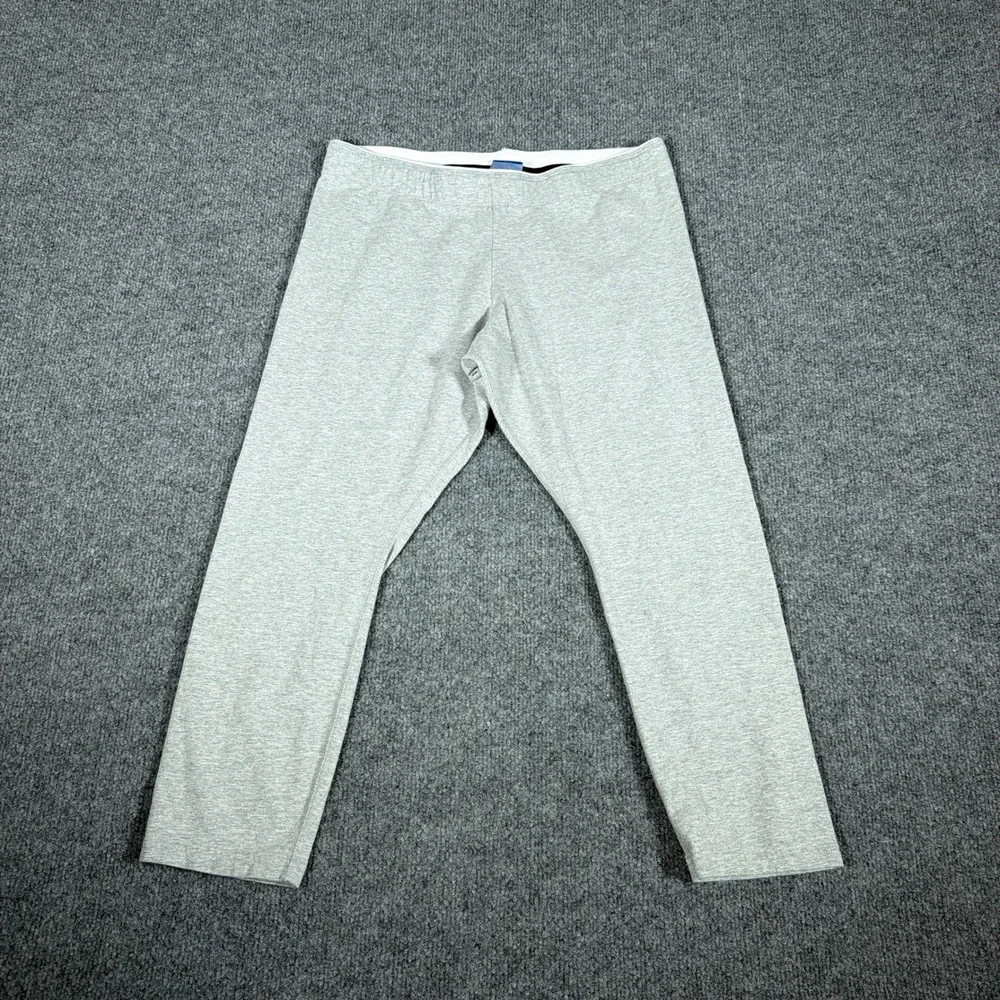 Y2K Nike‎ Leggings Unisex Large Heather Gray Blue Tag Cropped Logo Vintage